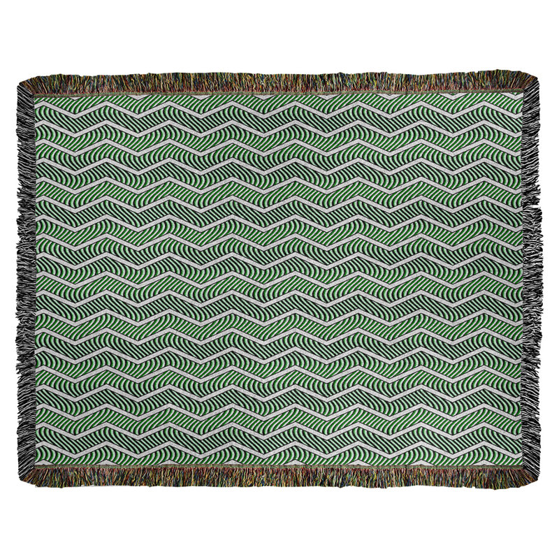 Couverture en coton tissé Rhonda Cheval, l 52 po x L 37 po, Vert