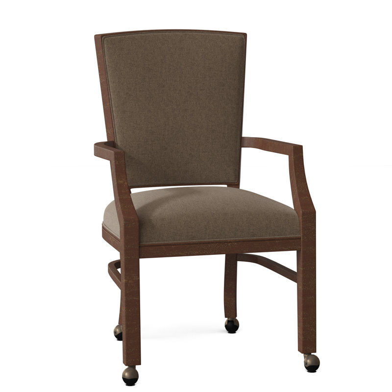 Seward Upholstered King Louis Back Arm Chair, Walnut, 9508 Sand