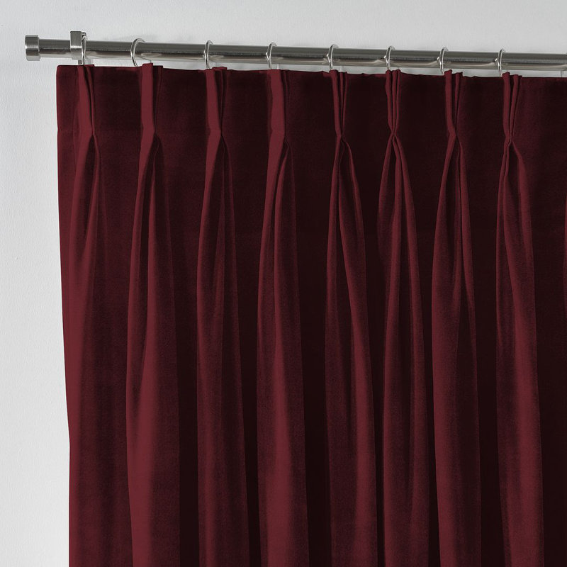 Velvet Semi-shee Single Curtain Panel, 65cm Width x 225cm Drop, Mahogany