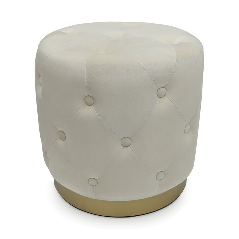 Tabouret mauve en velours rose, Blanc