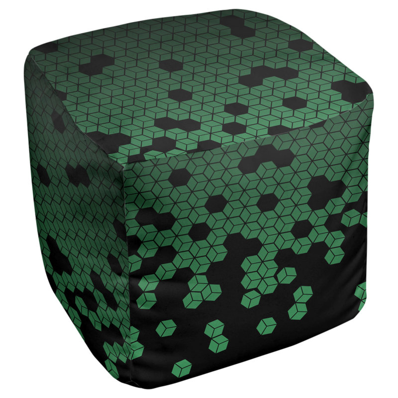 Repose-pieds à cubes culbuté Avicia, H 19,5 po x L 117 po x P 20 po, Noir / vert