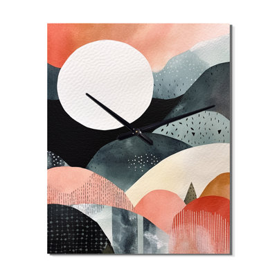 Nordic Elegance Bold Landscape - Scandinavian Modern Wall Clock