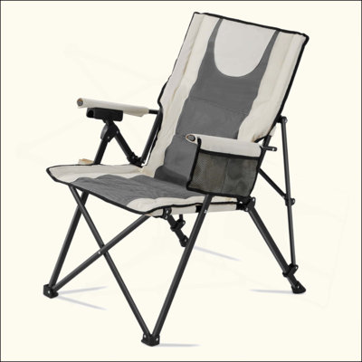 Chaise de camping pliante, 3 positions inclinables, chaise de camping d'extérieur à haut dossier, capacité de poids de 260 lb, chaises de plage entièrement rembourrées avec accoudoirs et appui-tête, chaises de jardin portables pour les voyages sportifs