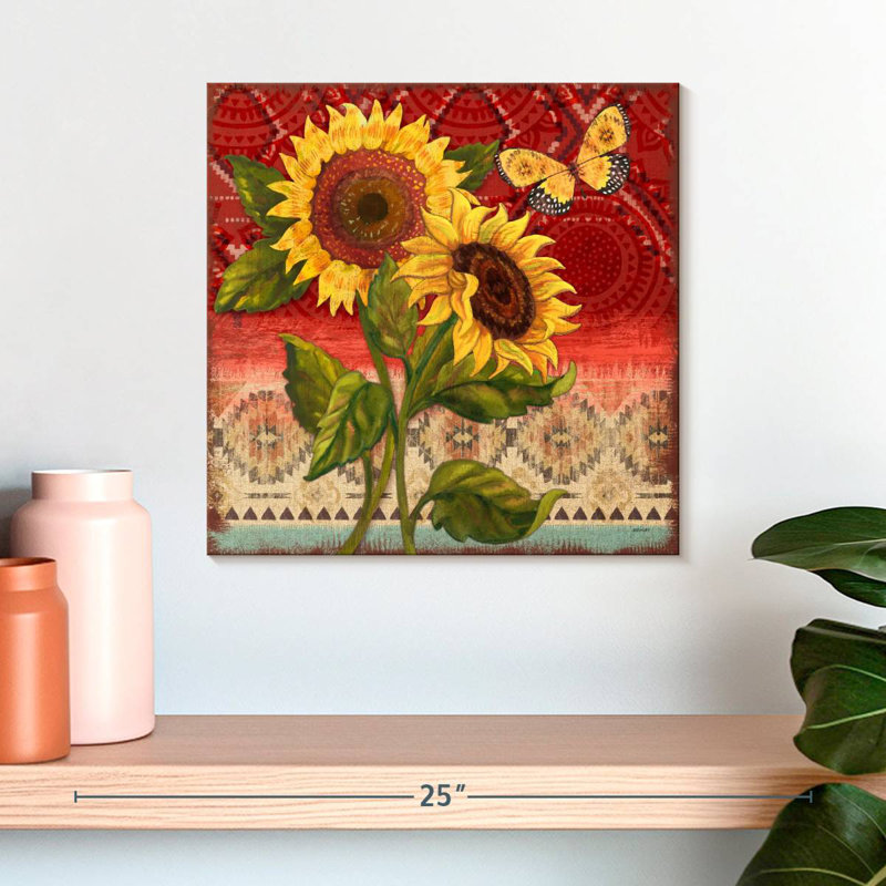 Harnek Native Sunflowers Butterfly, 16" H x 16" W