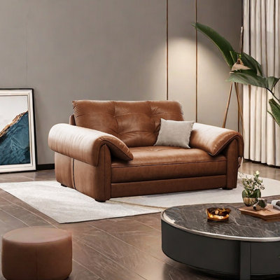 Canapé confortable en cuir rétro