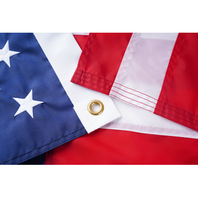 Drapeau américain de qualité supérieure fabriqué en États-Unis, nylon robuste avec étoiles brodées