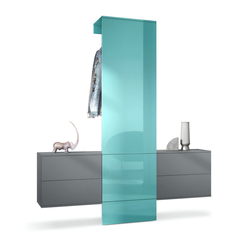Chappa Hall Tree 157cm Wide, High-gloss petrol