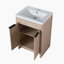 Meuble-lavabo autoportant simple 24 po avec plateau en céramique Ashvath