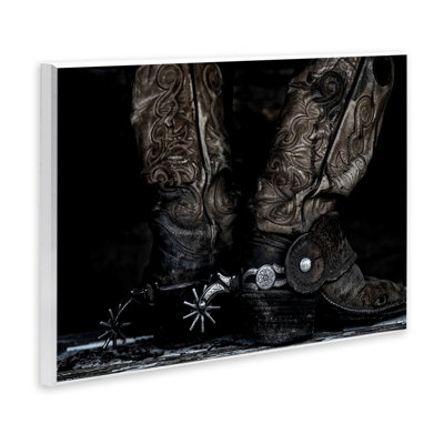 Cowboy Boots with Spurs Wall Plaque Art, design by PHBurchett