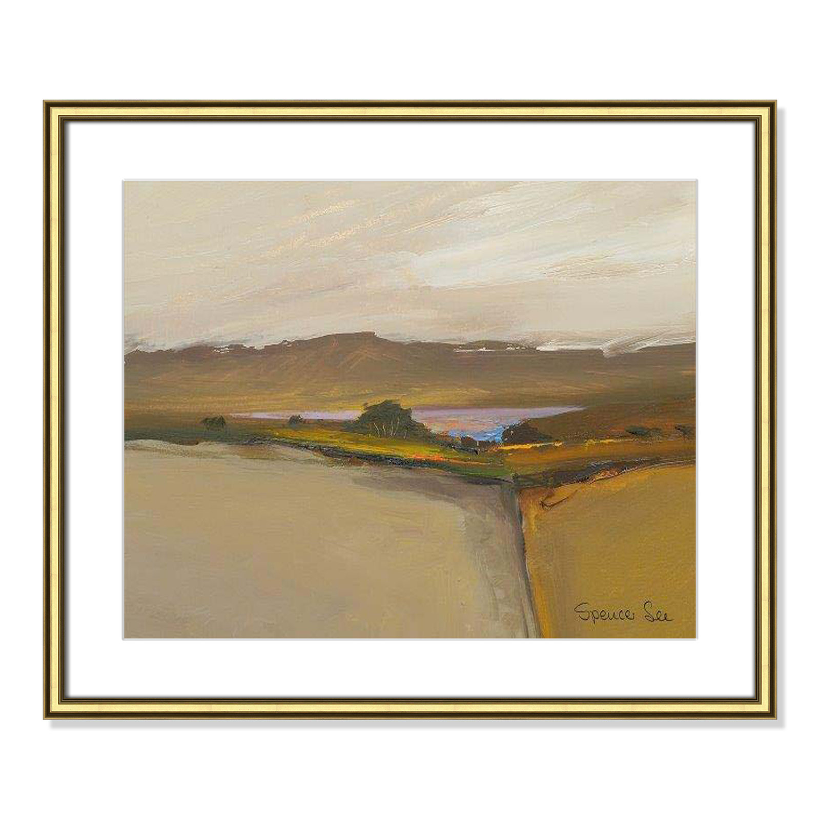 Heaven and Earth IV By Spencer Lee - Framed Art w/ 4 Ply Matboard, Gold Framed, 22.75" H x 26.75" W x 0.75" D