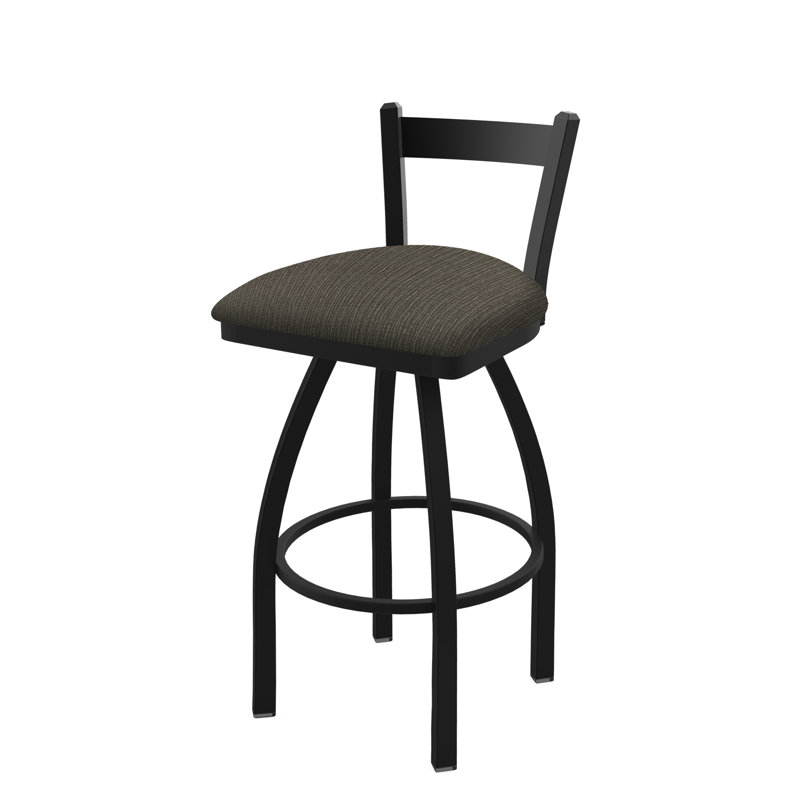 821 Catalina Low Back Swivel Bar Stool, Black Wrinkle, Bar Stool (30" Seat Height), Graph Chalice