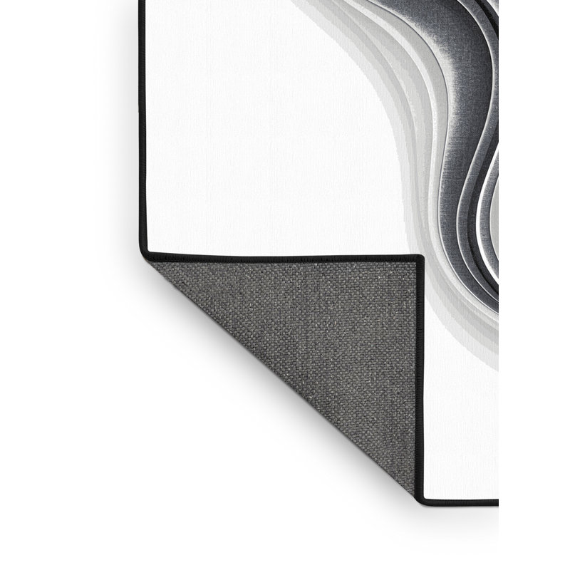 Soft Plush Teterboro Sleek & Chic Modern Ombre Area Rug in Green – Black Binding, 3' Square