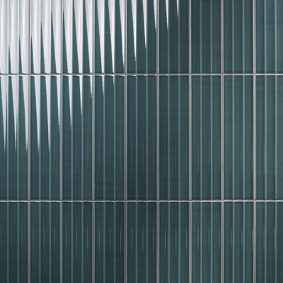 Radiant Fluted 4.43'' W x 17.62'' L Crackled Ceramic Subway Wall Tile (9.26 Sq. Ft. / Case)