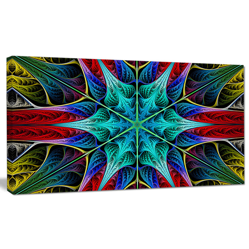 " Glowing Fractal Flower Layers ", 16" H x 32" W x 1" D