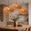 Luminaire suspendu simple en rotin 1 lumière réglable-1017004787