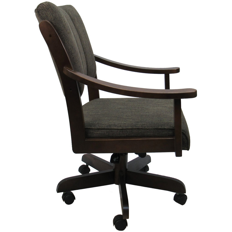 Casa Solid Wood Dining Caster Chair, Sanora Brown, Brown Honey