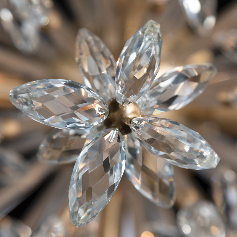 Lustre en laiton vieilli 34 po Adley, H 33,75 po x l 34 po x P 34 po