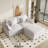 Slipcovered Upholstered Modular Sofa With Ottoman-110374986-110374987