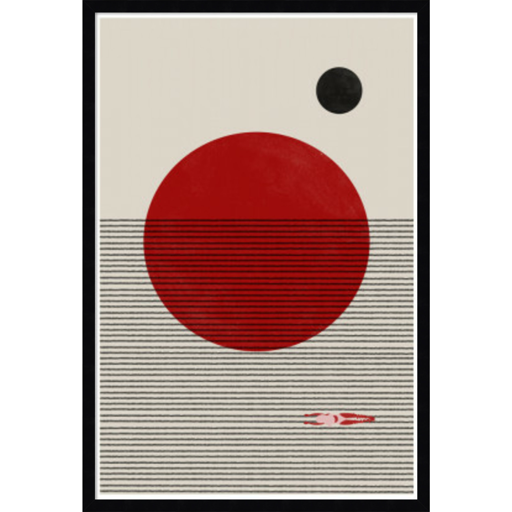 Swimming To You by The MIUUS STUDIO - Framed Art Print, 33" H x 23" W x 1" D, Black