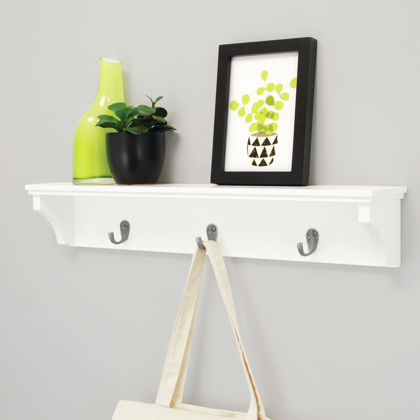 Charlton Home® Decoteau Wall 3 - Hook Wall Mounted Coat Rack & Reviews ...