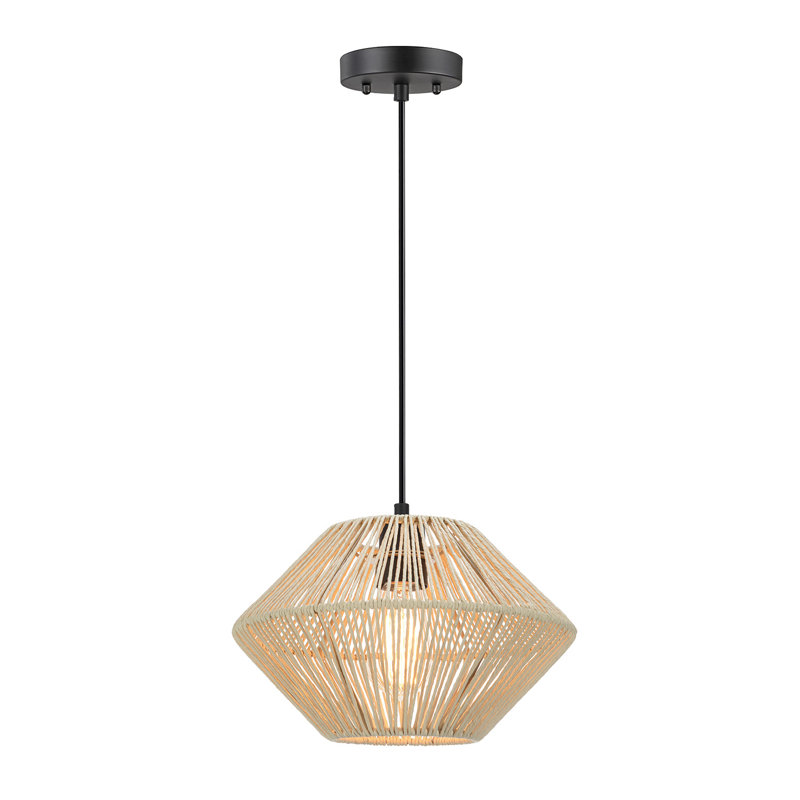 Toole 1 - Light Bohemian,Classic,Craftsman,Modern Farmhouse Pendant, Beige