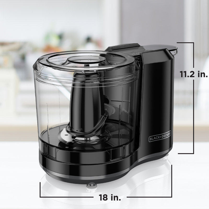 BLACK+DECKER 1.5-Cup Electric Food Chopper, One Touch Pulse, 150W Motor, Stay-Sharp Blade, Dishwasher Safe, Black
