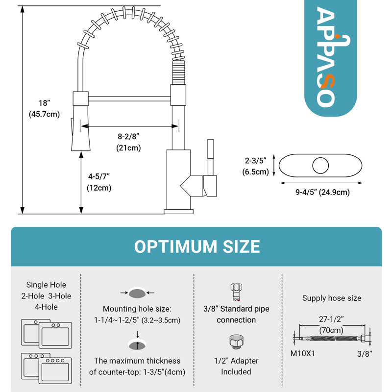 Robinet de cuisine à poignée simple en acier inoxydable avec distributeur de savon, Noir mat