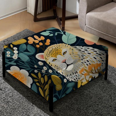 Savoy - Animal Print Large Square Ottoman