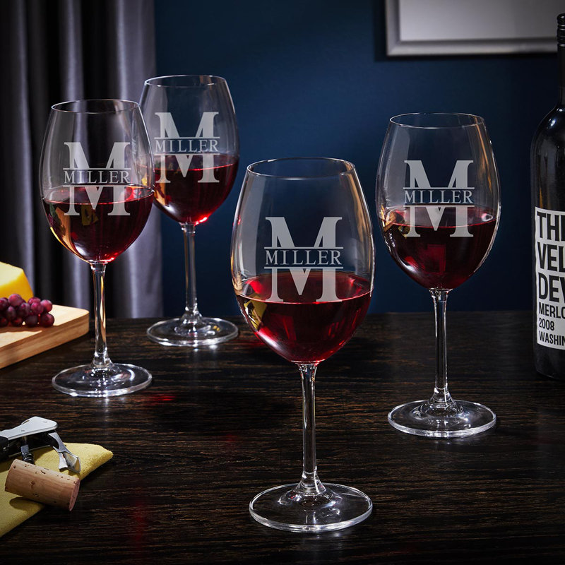 Verre 12 oz Morgandale Oakmont Ensemble de verres à vin à pied, 4 pièces, Oui