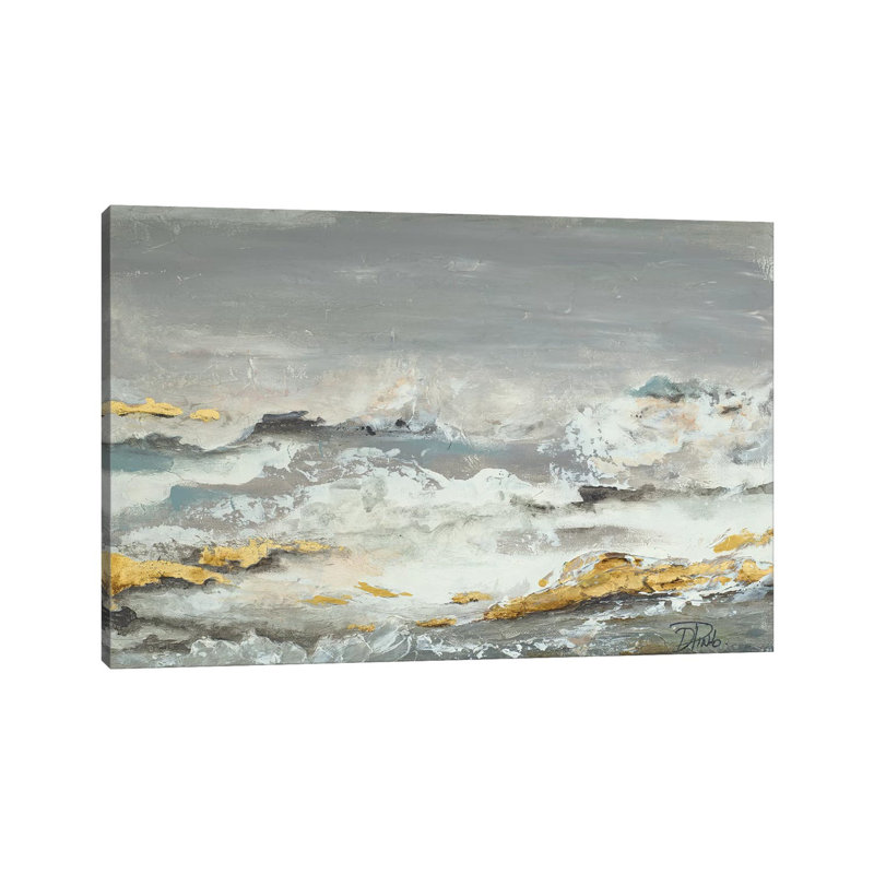 Golden Rocks by Patricia Pinto - Wrapped Canvas Print, 20.32cm H x 30.48cm W