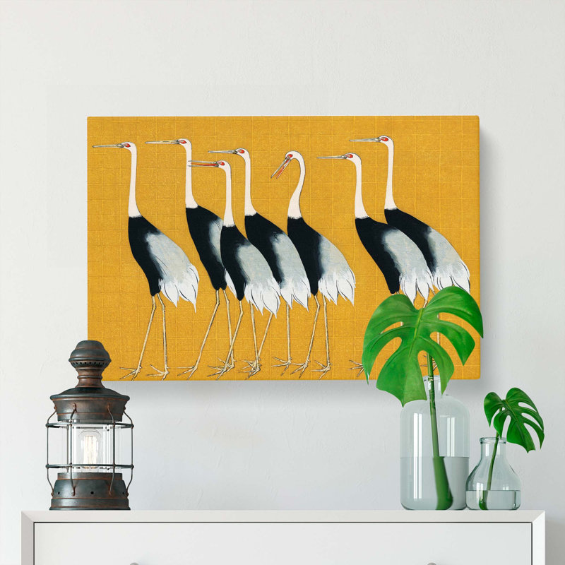 Japanese Red Crown Cranes by Ogata Korin - Wrapped Canvas, 35cm H x 50cm W x 3cm D