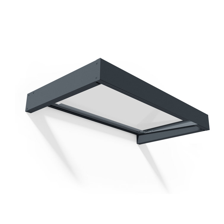 Palram - Canopia Sophia 3' 1" D Acrylic Clear/Gray Stationary Slope Door and Window Awning