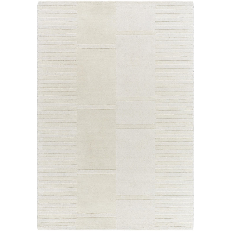 Rectangle Carsen Wool Area Rug with Non-Slip Backing, Rectangle 2' x 3'