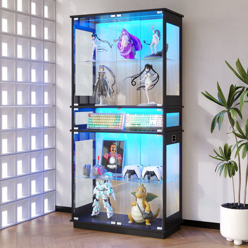 Display Cabinet, Black/Wood