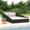Chaise longue simple avec coussins 80 po Brunhildis