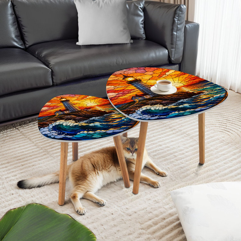 Ensemble de 2 tables basses gigognes Triangle