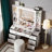 Farmhouse Makeup Vanity With Lighted Mirror & Charging Station, Vanity Desk Dresser Table With 3 Lighting Modes Brightness Adjustable,drawers,shelves,hair Dryer Stand For Bedroom,white