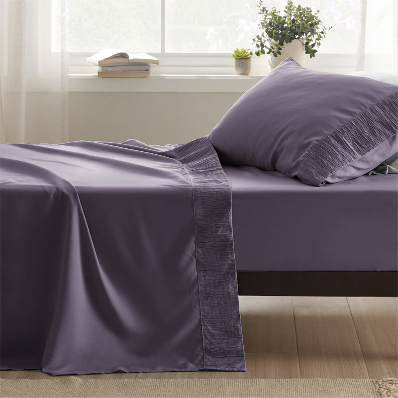 Bedsure Polyester Microfiber Sheet Set Hotel Luxury Sheets, Easy Care Cooling Bed Sheet Set 84GSM(65" x 99")GentleSoft™️