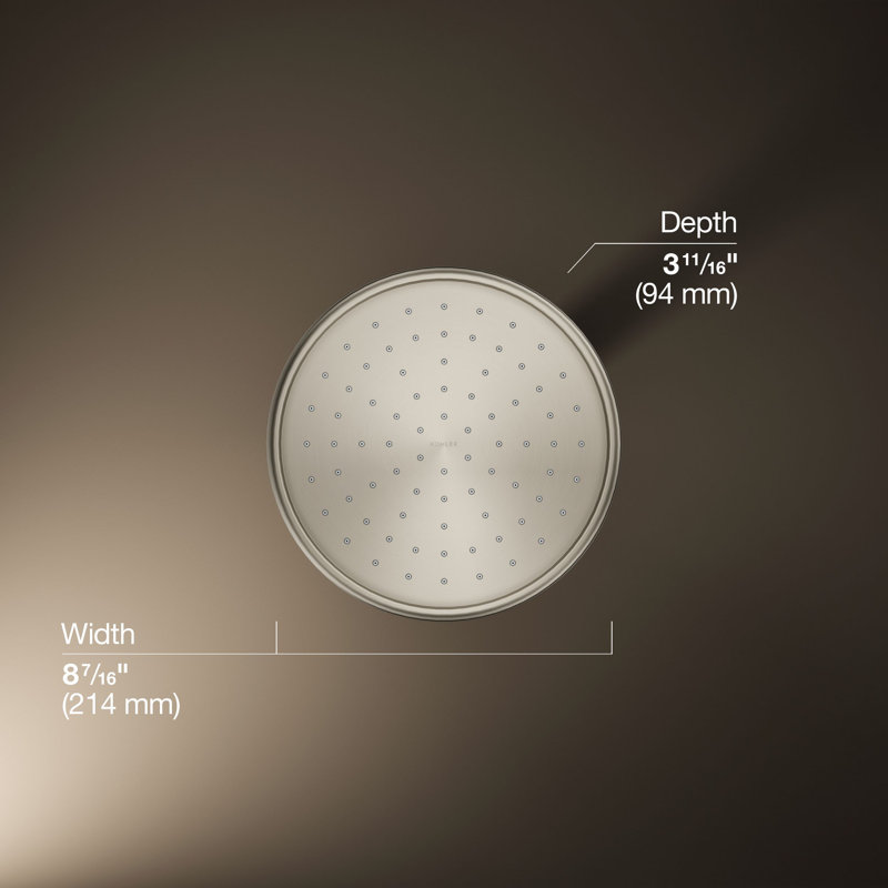 Traditional Rain Shower Head, Vibrant Brushed Nickel