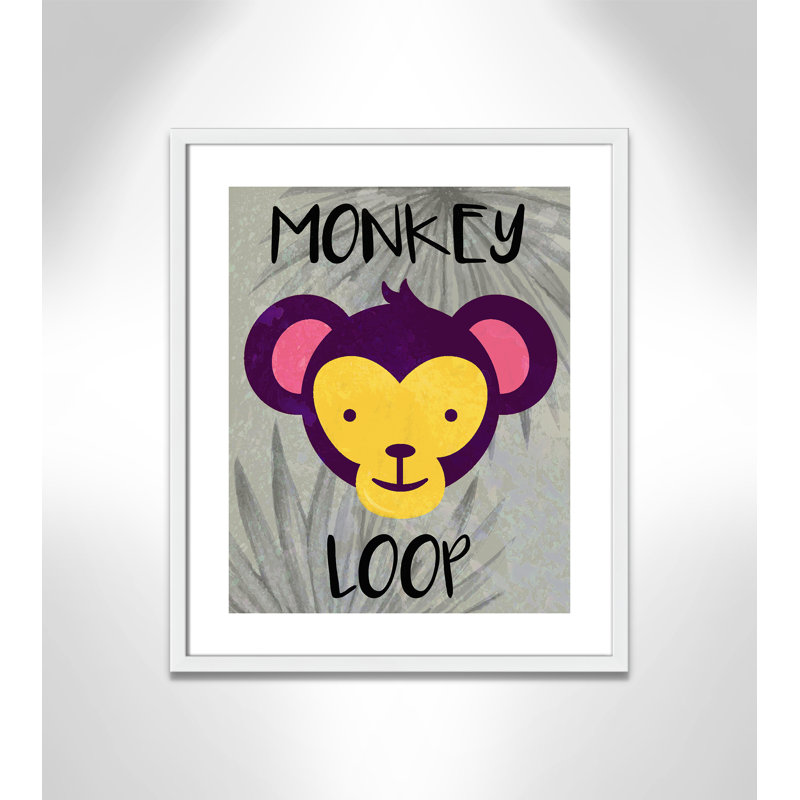 «Monkey Loop», impression sur papier, H 24,5 po x l 20,5 po x P 1,18 po, Encadré de boîte blanc
