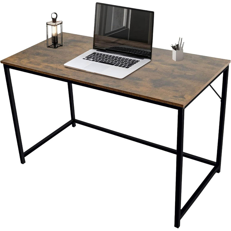 Oira Steel Computer Desk, 76cm H x 120cm W x 60cm D, Brown/Black