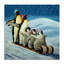 «Sleigh Ride Snowy Penguins», toile par Lucia Heffernan-1984697141