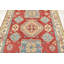 Tapis rouge / ivoire en laine noué à la main de conception unique 5 pi 8 po x 7 pi 9 po New Age