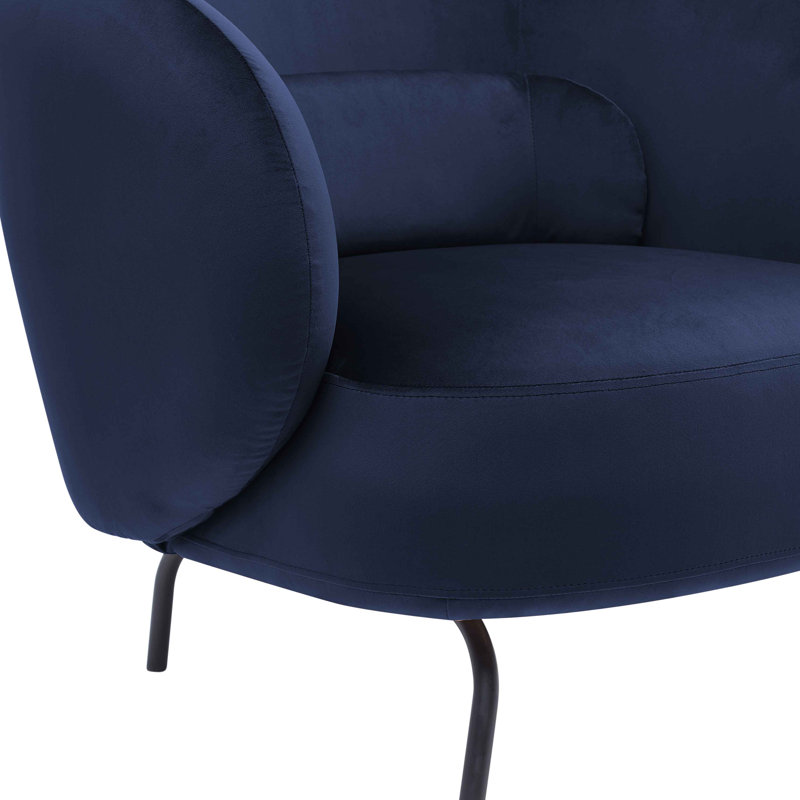 Jura 78Cm Wide Lounge Chair, Navy Velvet