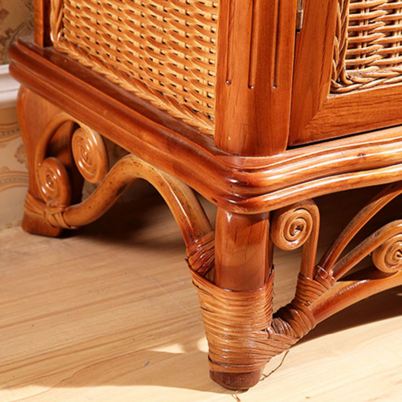 Brown Solid Wood Shoe Storage Bench
