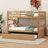 Full Over Full Rubber Wood Bunk Bed With Trundle, Ladder And Guardrails-106347411