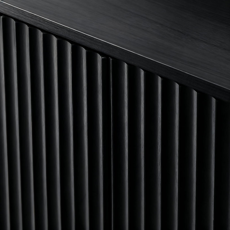 Modern Wavy Sideboard with Curved Design, Storage Cabinet for Multi-Room Use, Ample Hidden Compartments, Black