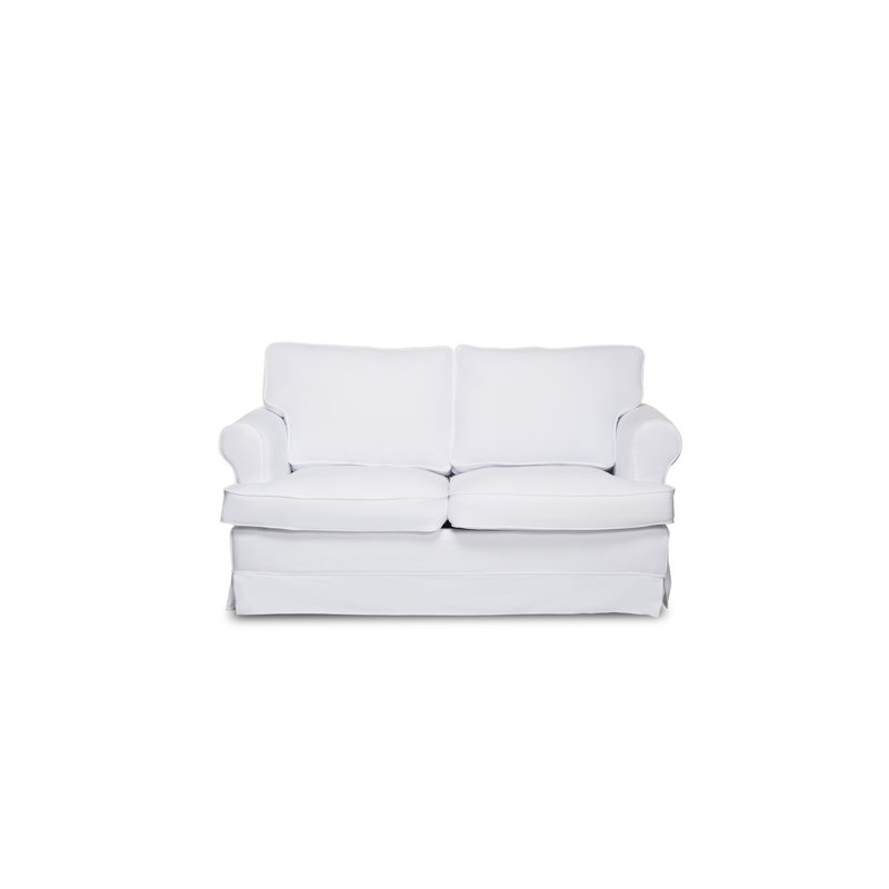 Litwin 62.8'' Slipcovered Loveseat, White