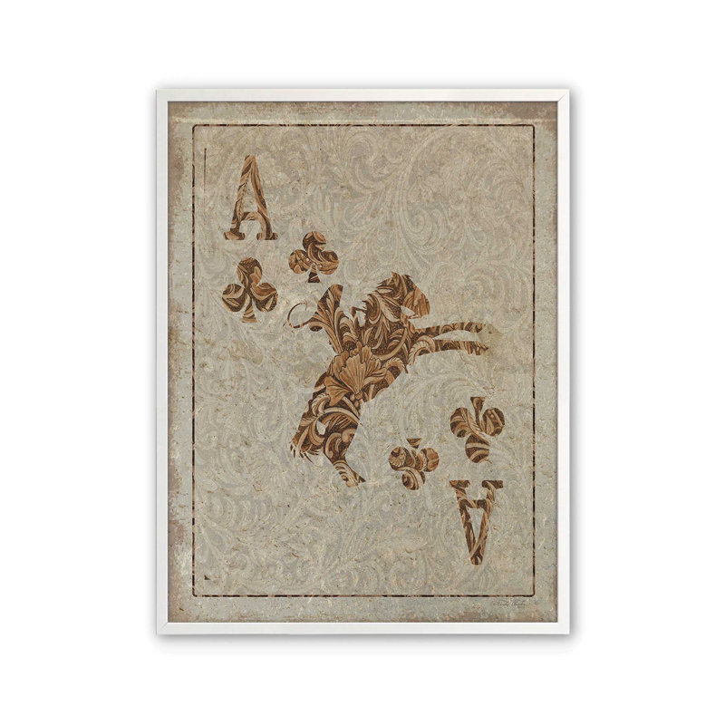 «Old Wild West Ace» par Cindy Jacobs, reproduction d'art, 12 W x 16 H, Framed Print, White