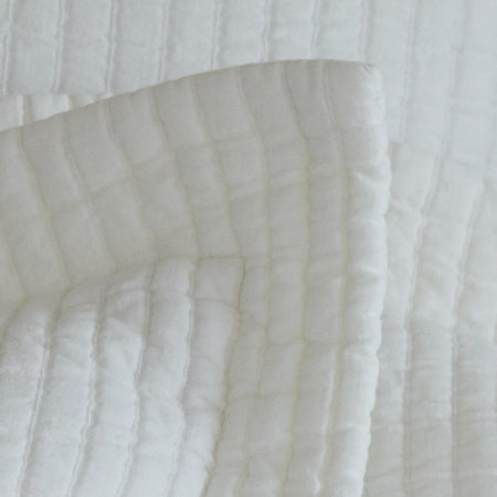 Hudson Stripe Single Coverlet, White, Queen